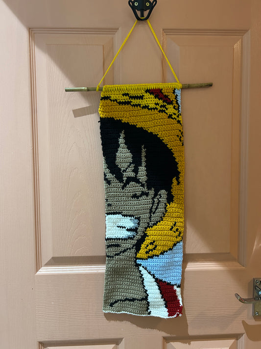 crochet tapestry anime luffy one piece 